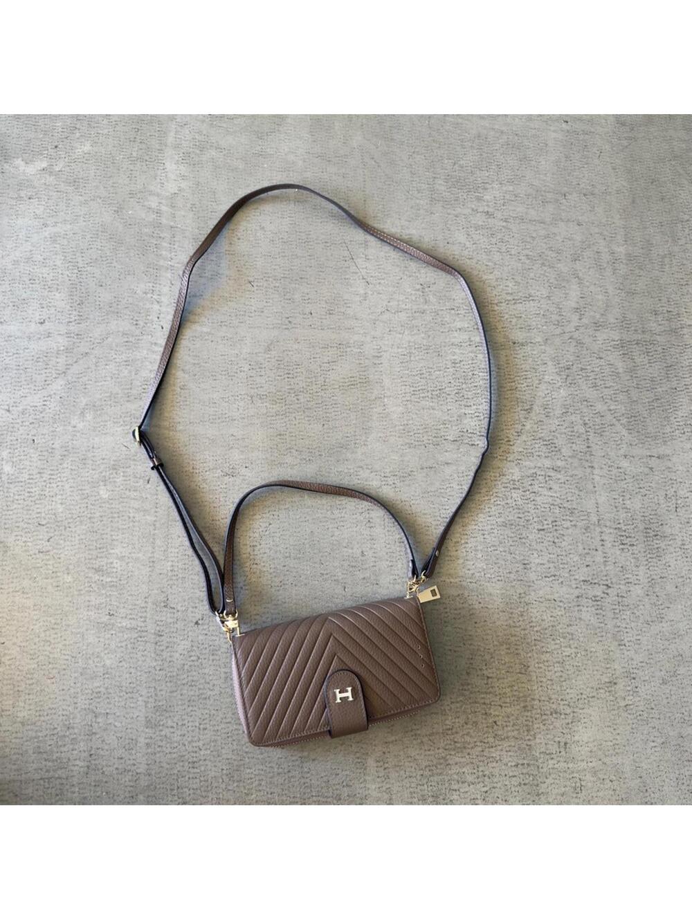 Quilted Crossbody Wallet Bag Small Purse from Korea / brown